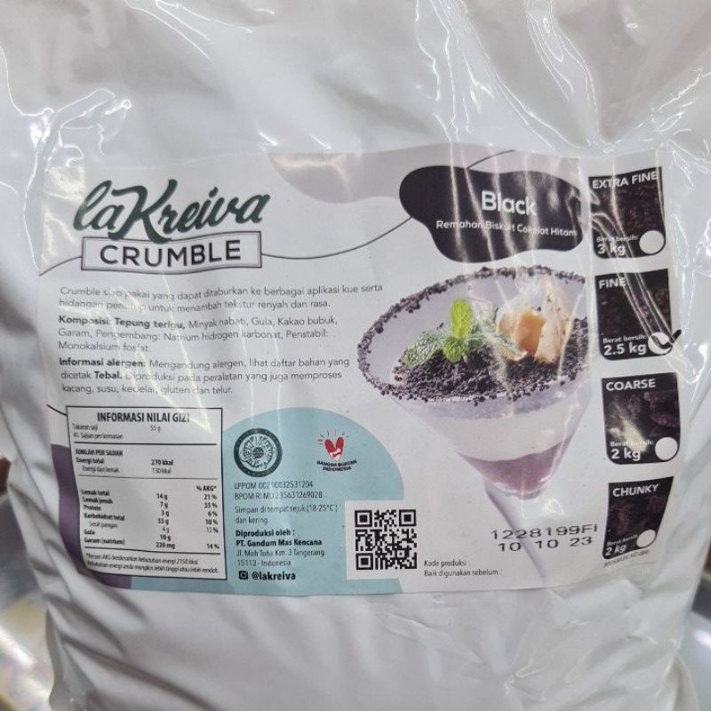 

Crumble La Kreiva Fine Black 250grm