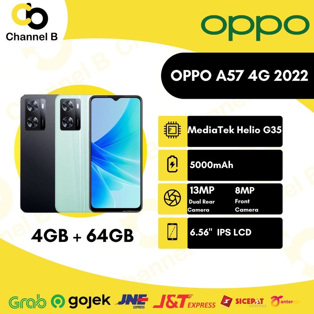 OPPO A57 4G - [RAM 4GB + 64GB] - Garansi Resmi