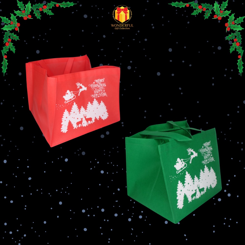 

Goodie Bag Natal/Tas Merry Chritsmas/Tas Spunbond Sablon Natal (6pc) 35X30X25 SPC01