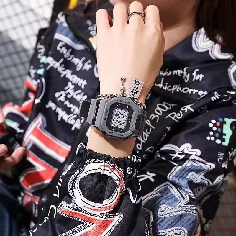 COD✅ Jam Tangan Digital Wanita Pria Rubber Sport Watch LED Segi Fashion Remaja Cewek Cowok Harga Grosir   S1251