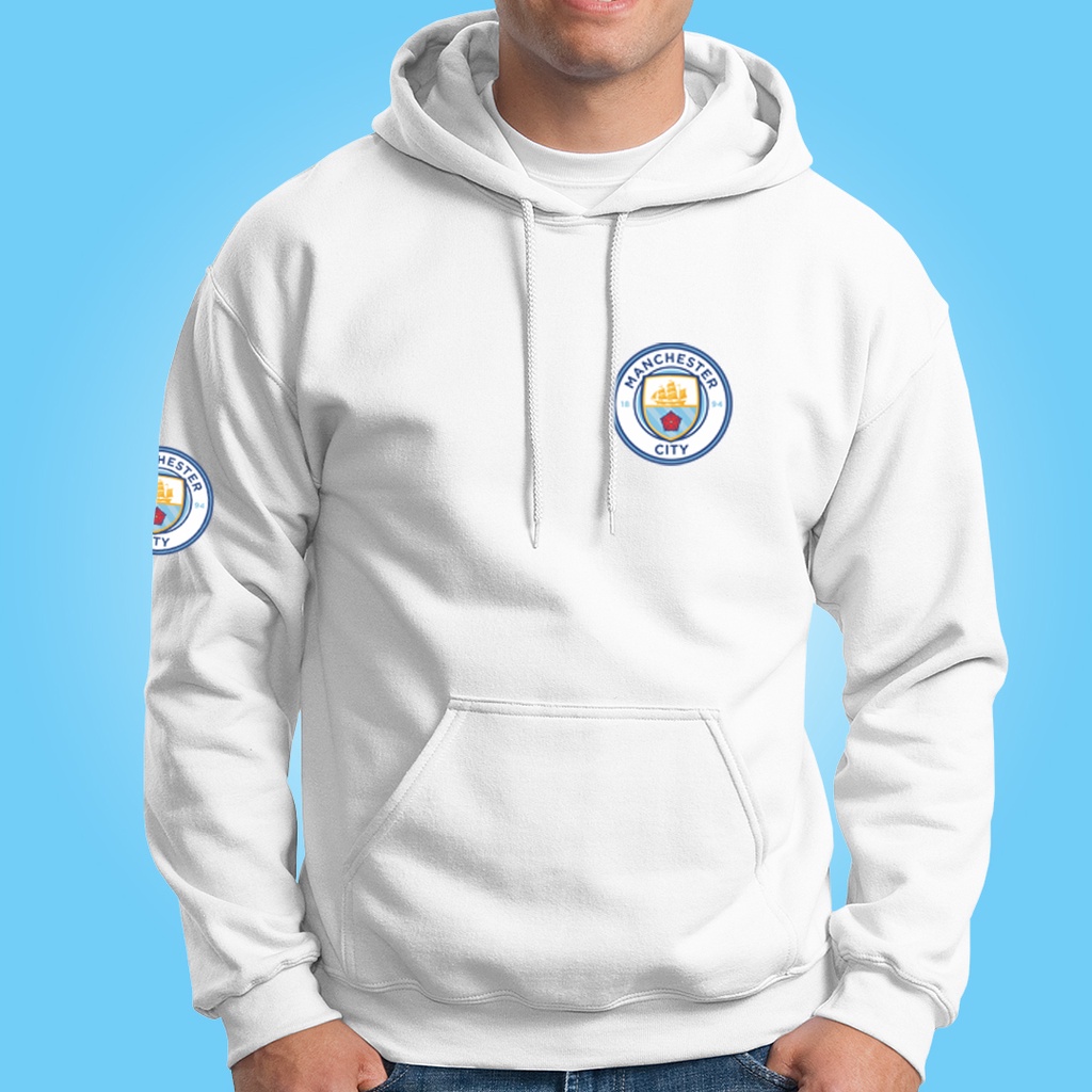 SWEATER HOODIE PRIA MANCHESTER CITY FC JAKET SEPAK BOLA BAHAN TEBAL