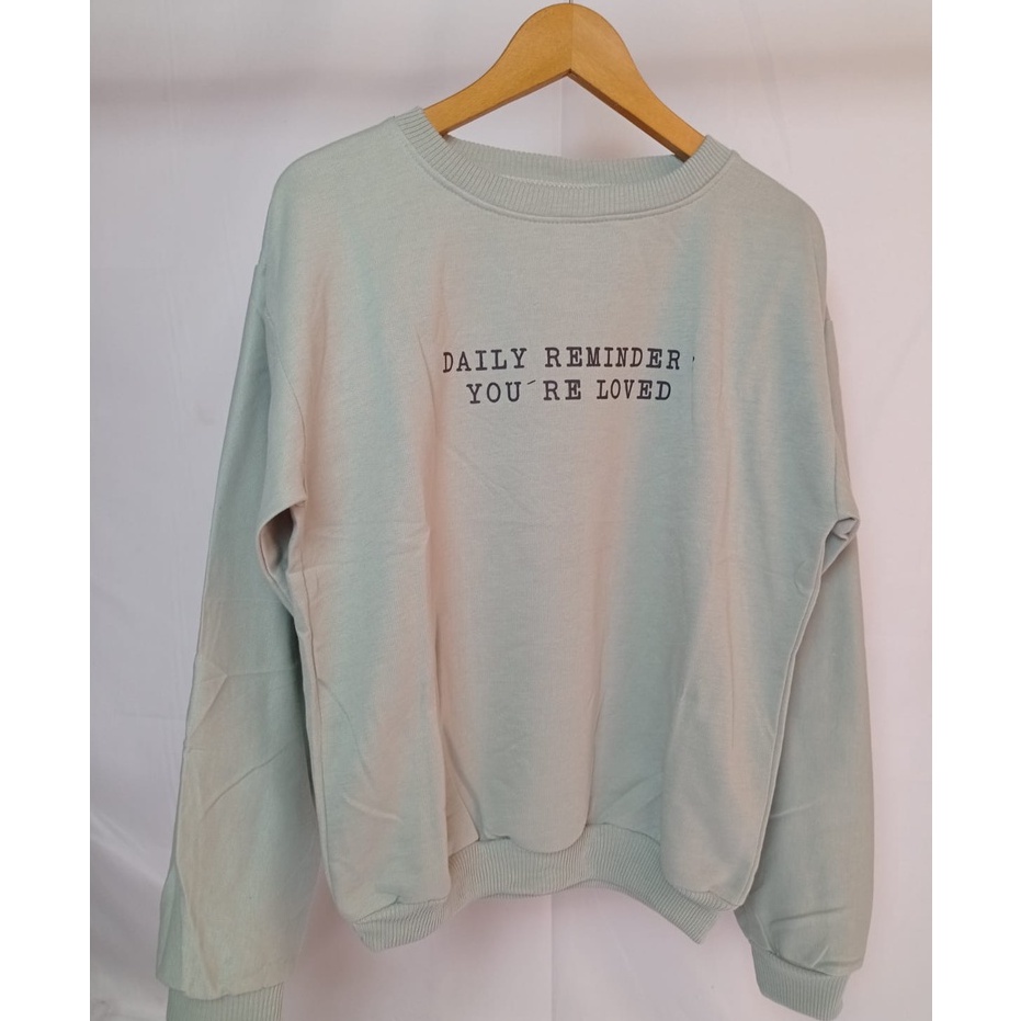 Sweater Wanita Daily Reminder  Bahan Fleece