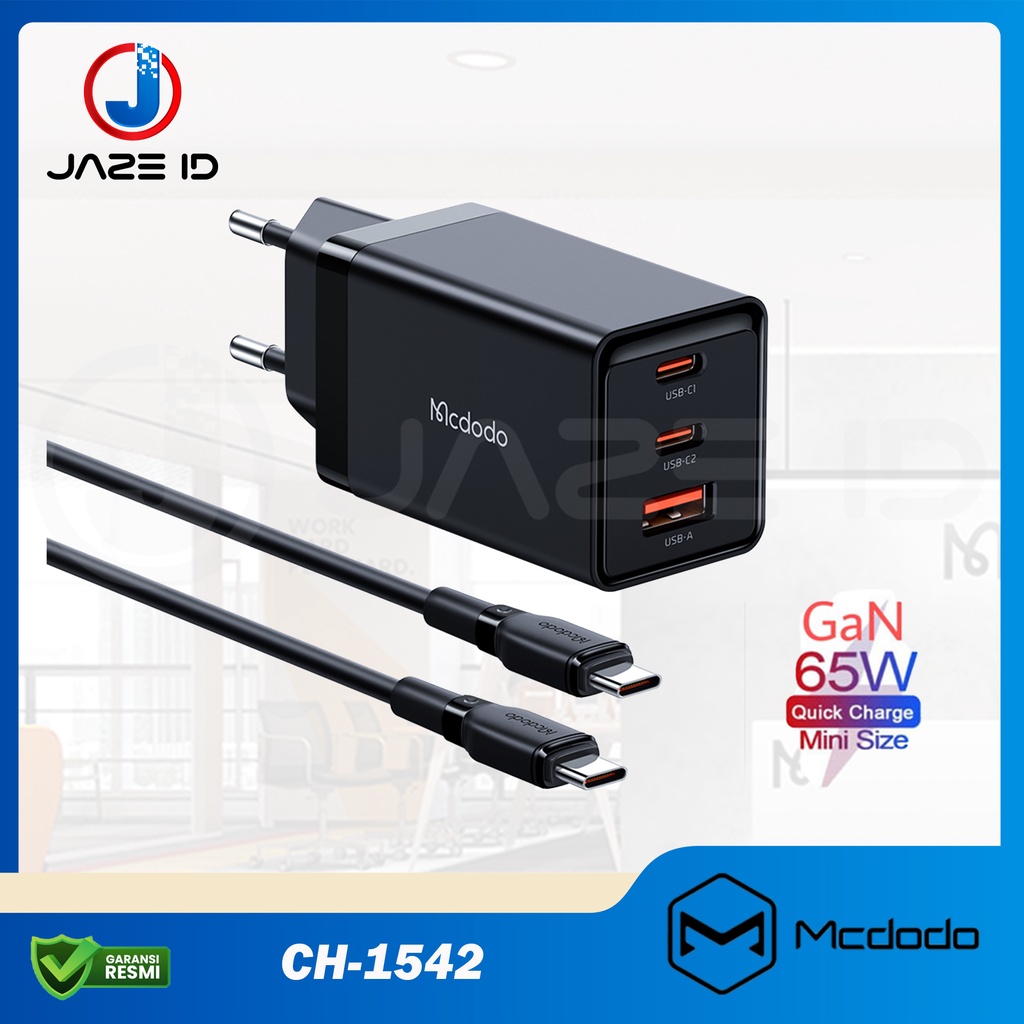 MCDODO CH-1542 Charger USB PD Type C Fast Charging Dual Port 65W QC