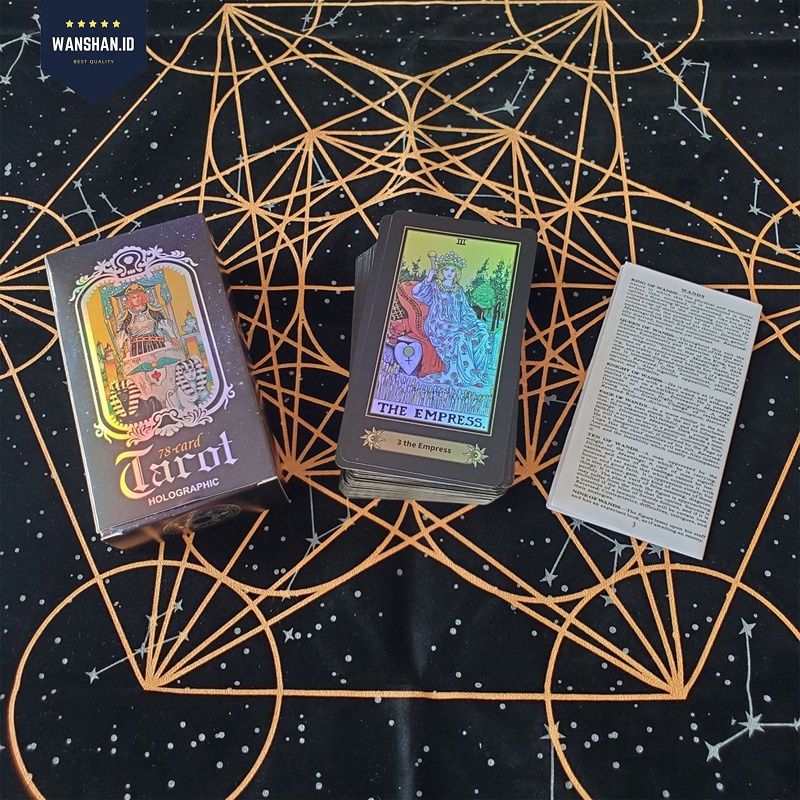 [WS] 78Cards Kartu Tarot/A.E. Waite Tarot /Hologram Tarot Deck Game/Divination English Verson Oracle