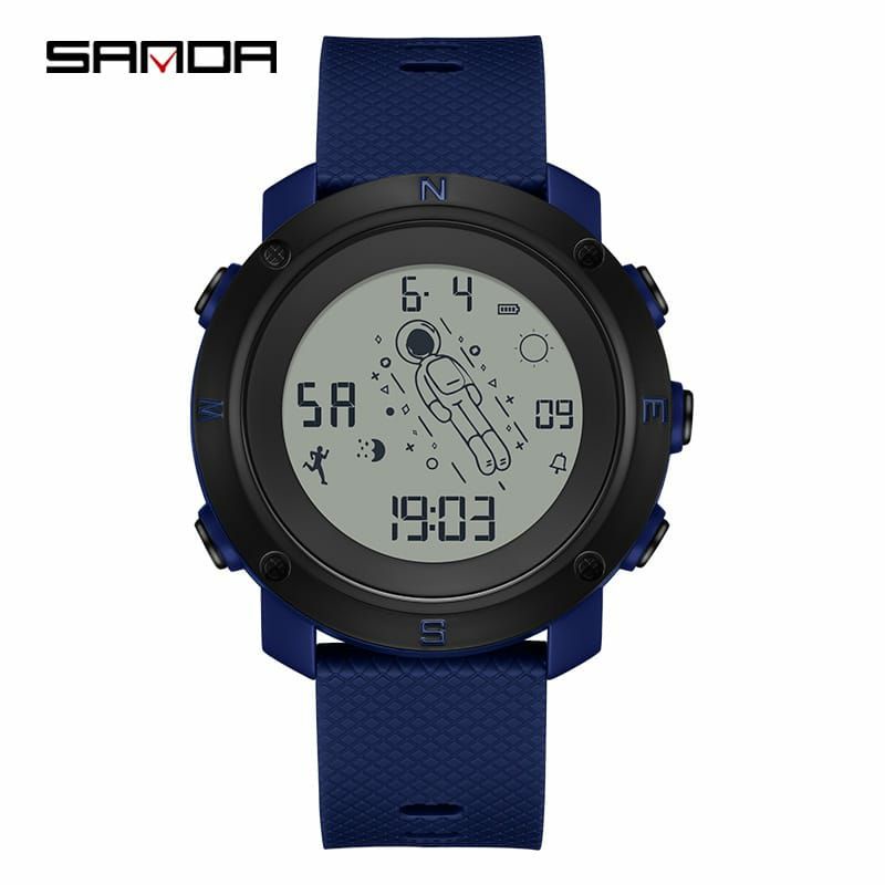 TERVIRAL SANDA 2128 Jam Tangan Pria Digital EL Backlight Jam Astronot Sport Watch Anti Air