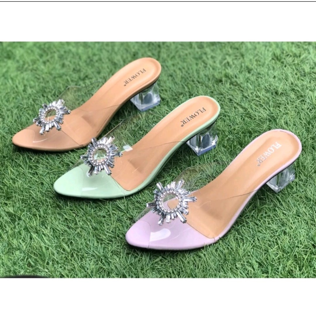 FLOWER Camellia Sandal Heels Luxury PU 02 - Fior store