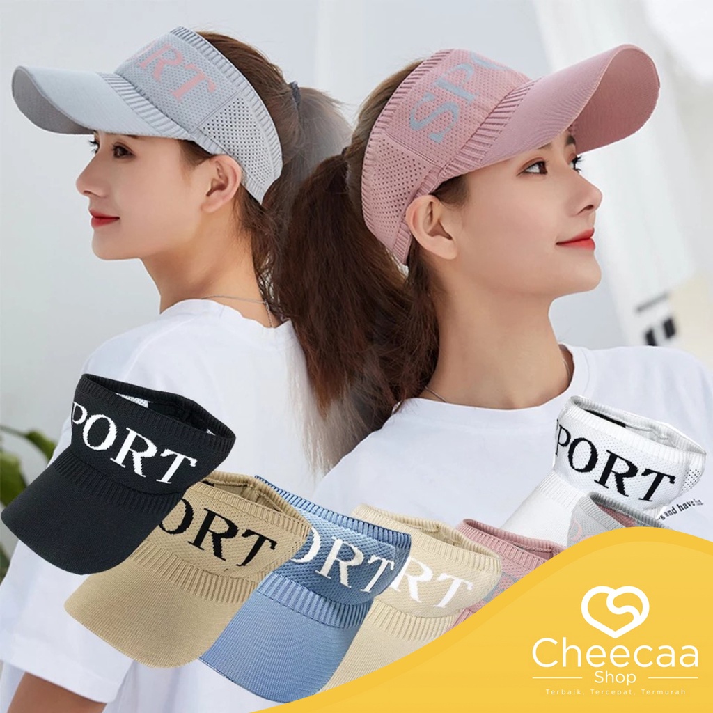 CC (TP18) Topi Golf Tennis Zumba Topi Sport Bahan Rajut Katun Elastis