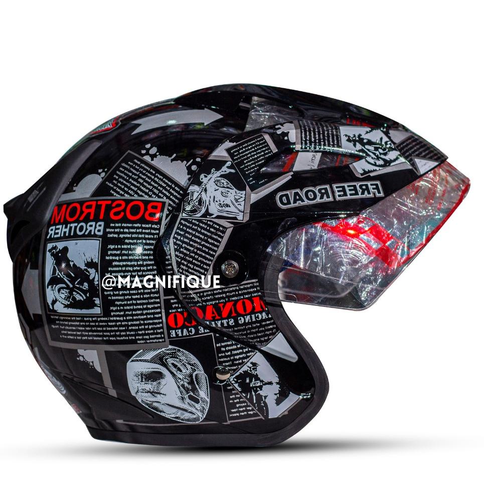 R42N Helm Half Face KBR Japan Sport Single Visor Helem Pria Dewasa Helmet Motor SNI P7R