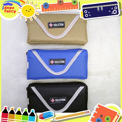

Kotak Pensil 1 Resleting Solution V / Pencil Case / Tepak Pensil / Tempat Pensil / Boks Pensil / Box Pen