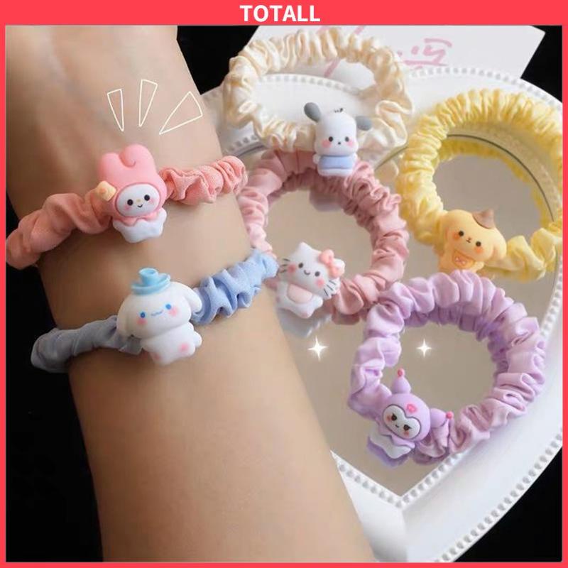 COD Cincin Usus Kecil Kartun Anjing Cinnamoroll  Cincin Rambut  Gaya Manis Manis Lucu Tali Rambut-Totall