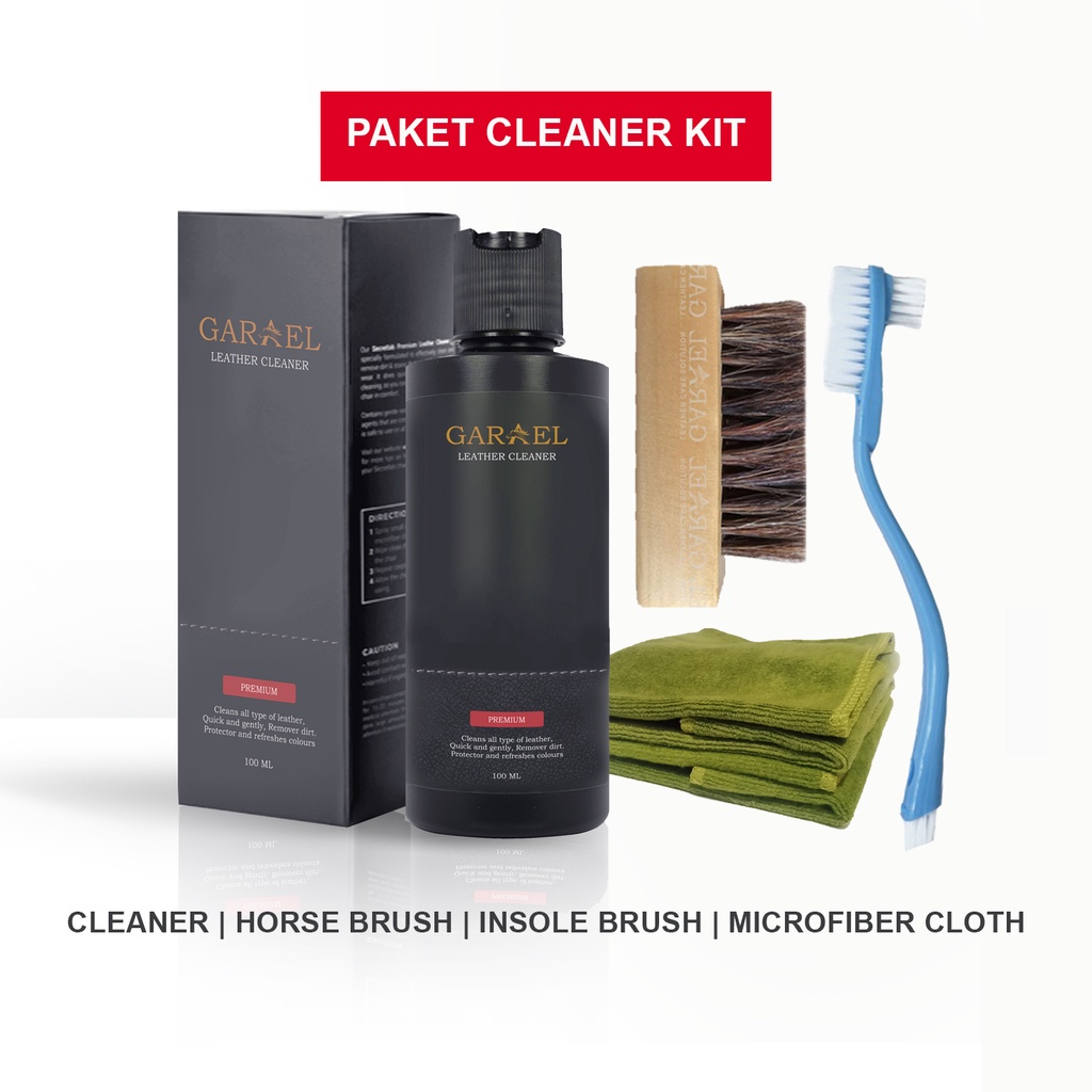 PAKET CLEANER KIT 100ML LEATHER DETAILING SHOES CARE. PAKET CUCI SEPATU KULIT LEATHER CARE