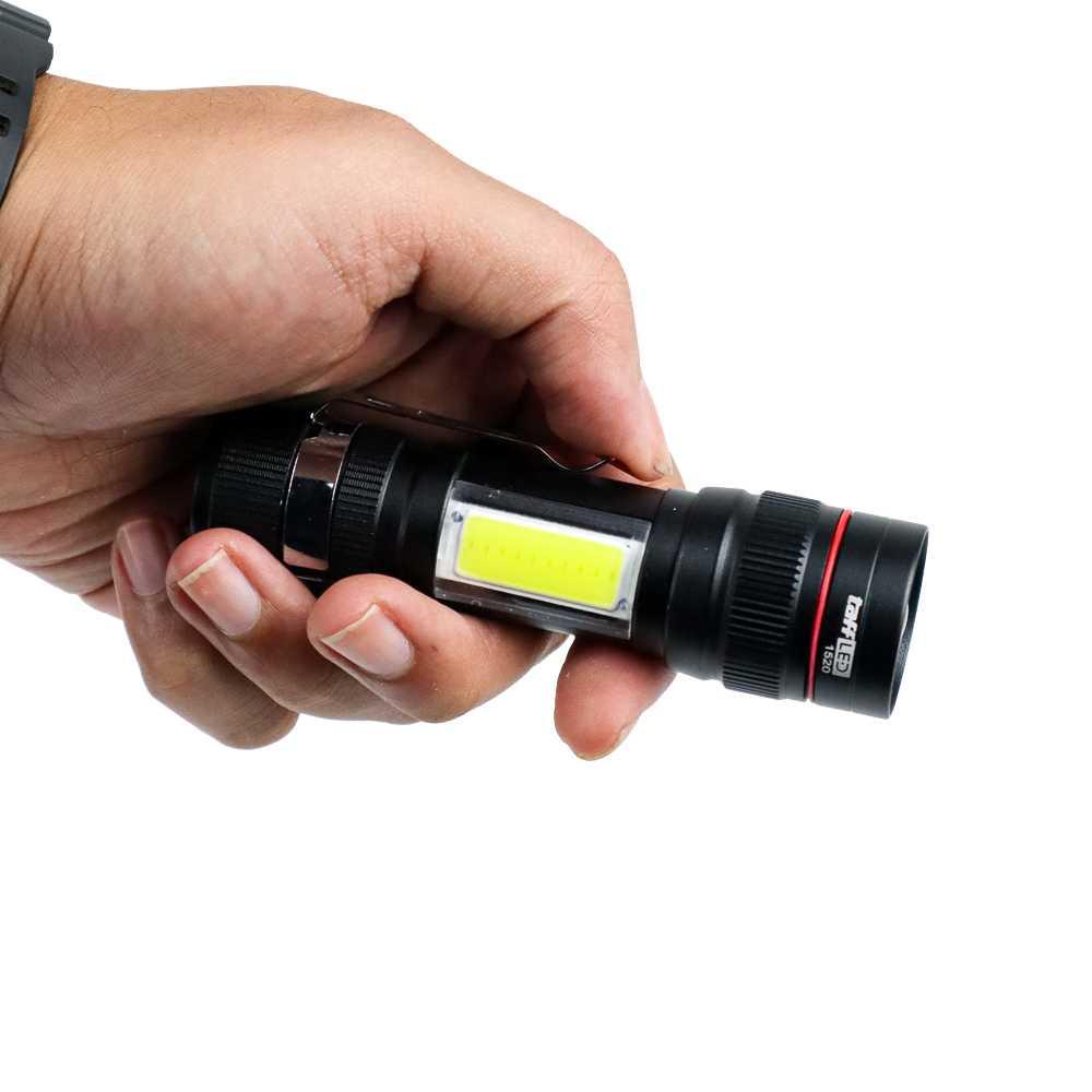 TaffLED Senter LED Outdoor USB Rechargeable XPE-T6 + COB 200 Lumens - 1520