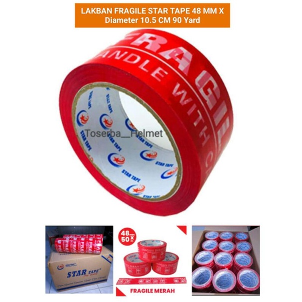 

Lakban Fragile 48mm x 100yard / Lakban Jangan Dibanting 48mm x 90 yard