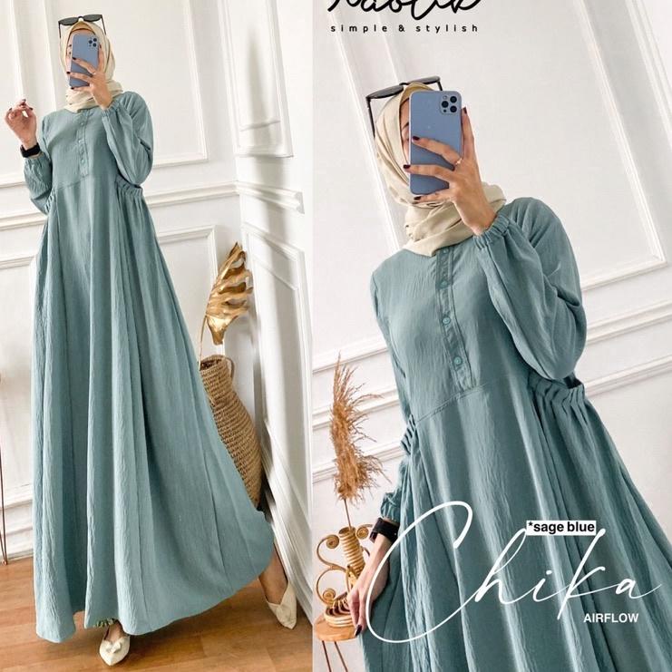 [RESTOK] Cika / Chika Dress by Ori Nabtik “Gamis Muslimah LD 110 cm Air Flow + Uragiri” {QN.18Oc22ι}