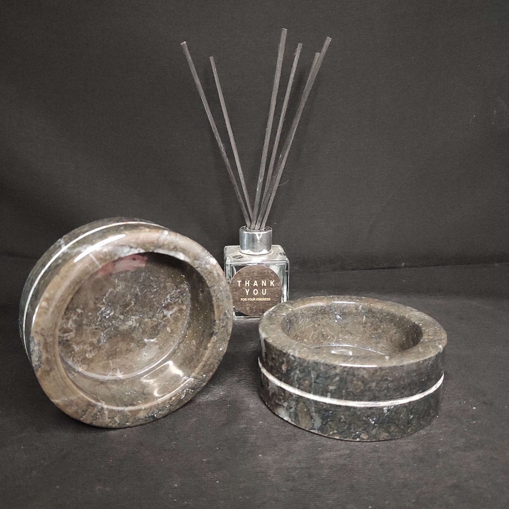 Asbak astray Piston Tempat Putung Rokok Marmer Hitam Murah 10cm