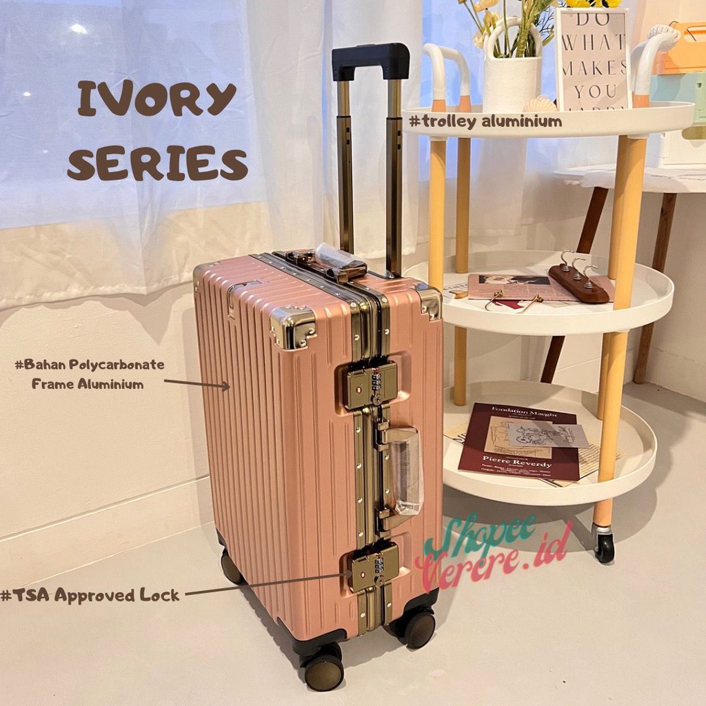 Koper Parkson IVORY - HIKARU - RYUU Series High Quality Suitcase Cabin Size 20 Inch Size Bagasi 24 Inch TSA Lock Standart International Premium SuitCase