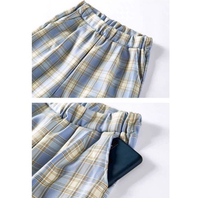 RSB CPG280 Celana Panjang Wanita Motif Kotak - kotak Casual Tartan Plaid Long Pants Korean Fashion