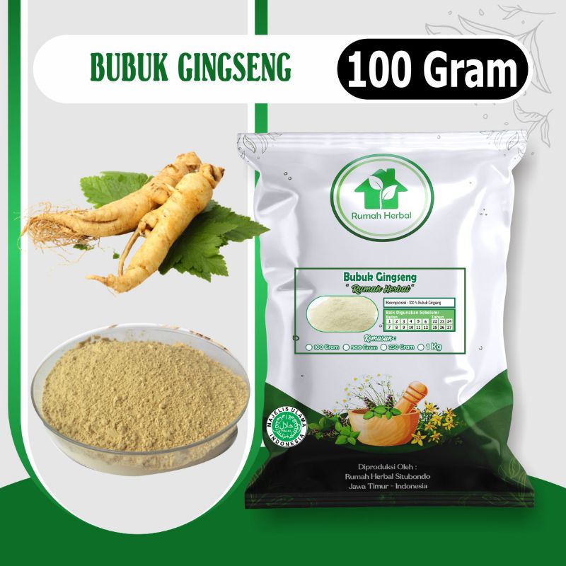 

Bubuk gingseng murni kemasan 100gr