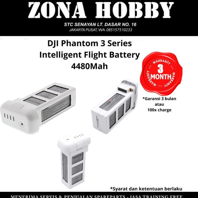 [ Promo ] Original Intelligent Dji Phantom 3 Series Battery 4480Mah - Drone Kamera Dan Aksesoris