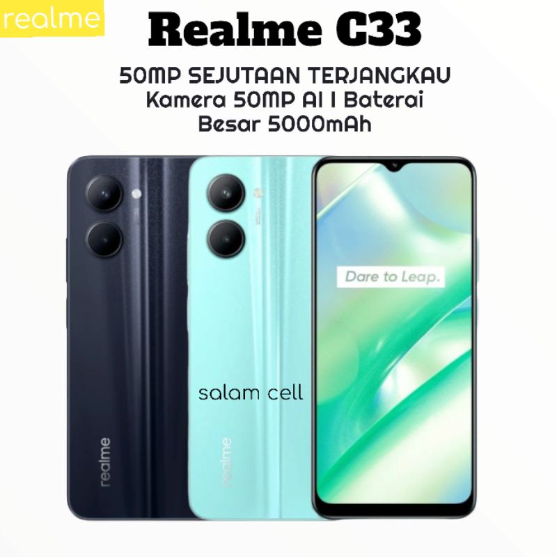 Realme C33 Ram 4+4/128GB Camera 50MP Baterai 5.000mAh Garansi Resmi