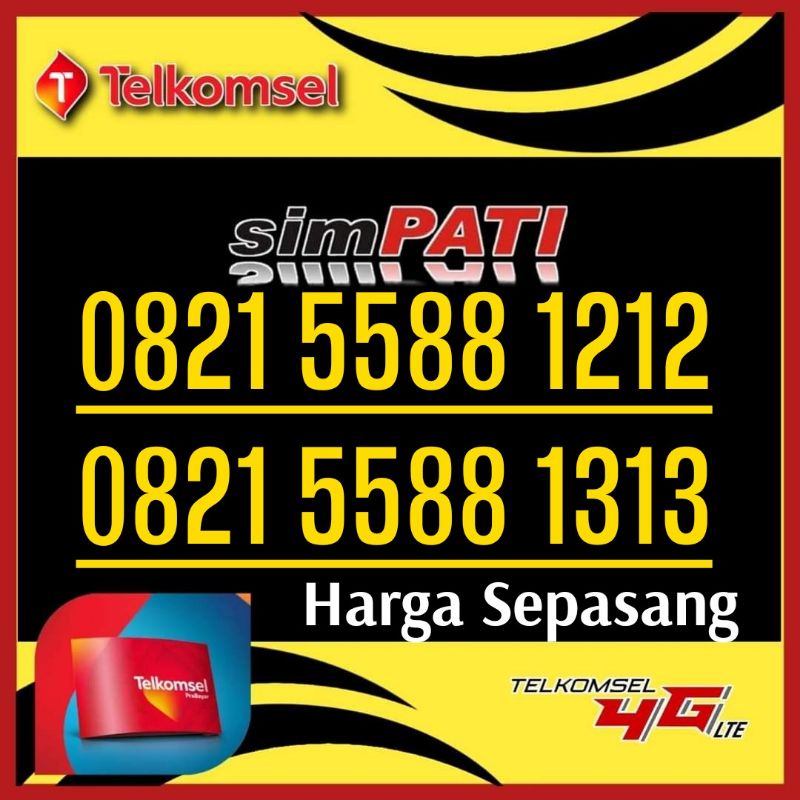 Kartu Perdana Telkomsel Nomor Cantik 5757 Nomor Cantik Simpati Pasangan 1212 1313 - Nomor Cantik Tel