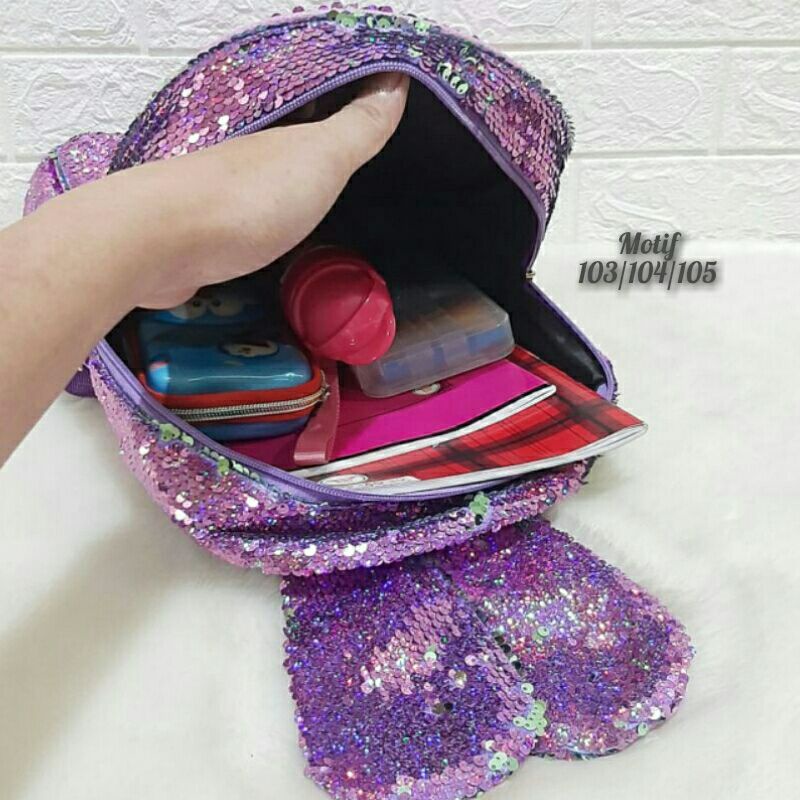 Tas Sequin LOL Unicorn Tas Ransel Usap Berubah Warna Tas Anak Sekolah