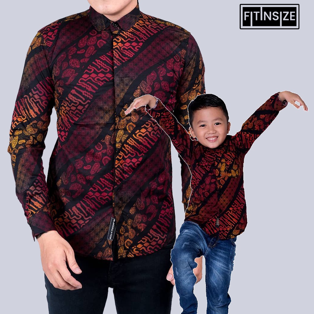 BATIK COUPLE AYAH DAN ANAK SLIMFIT KATUN STRETCH CASUAL/FORMAL BATIK COUPLE BANYAK DICARI MOTIF GRADASI