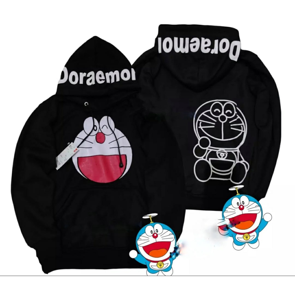 Hoodie Jaket doraemon Motif Terbaru Bahan Katun Tebal