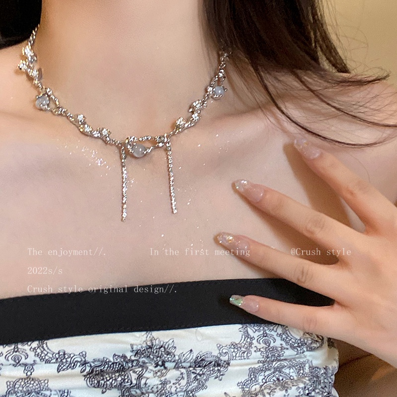 AY(CN) Y2k Hati Tulip Bintang Liontin Kalung Mutiara Kristal Multilayer Emas Perak Rantai Choker Untuk Wanita Perhiasan Aksesoris