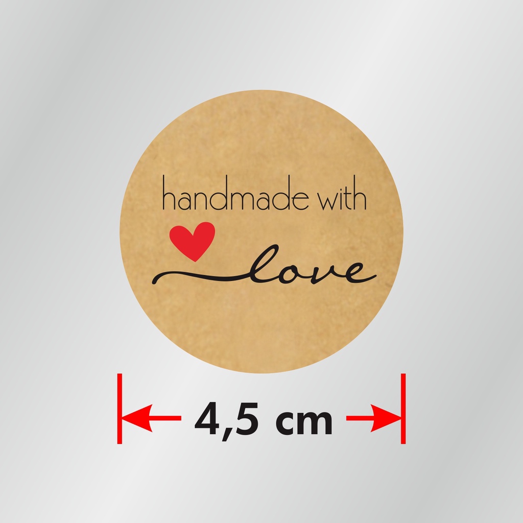 

Sticker Label Kraft Handmade Baked with Love 4,5 cm Stiker Thank You Craft Segel Toples Jar Hampers Tag Amplop Undangan Ucapan (1 Lembar/ 12 stiker)