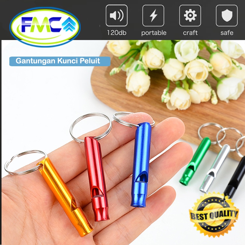 Peluit Survival Outdoor Emergency Gantungan Pluit Kunci Motor Rumah Aluminium Sound Kit Whistle Keychain