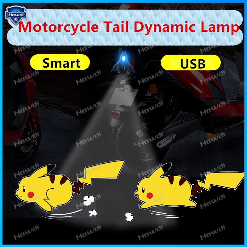 1pc Lampu Proyektor Belakang Motor Dinamis Motif Kartun