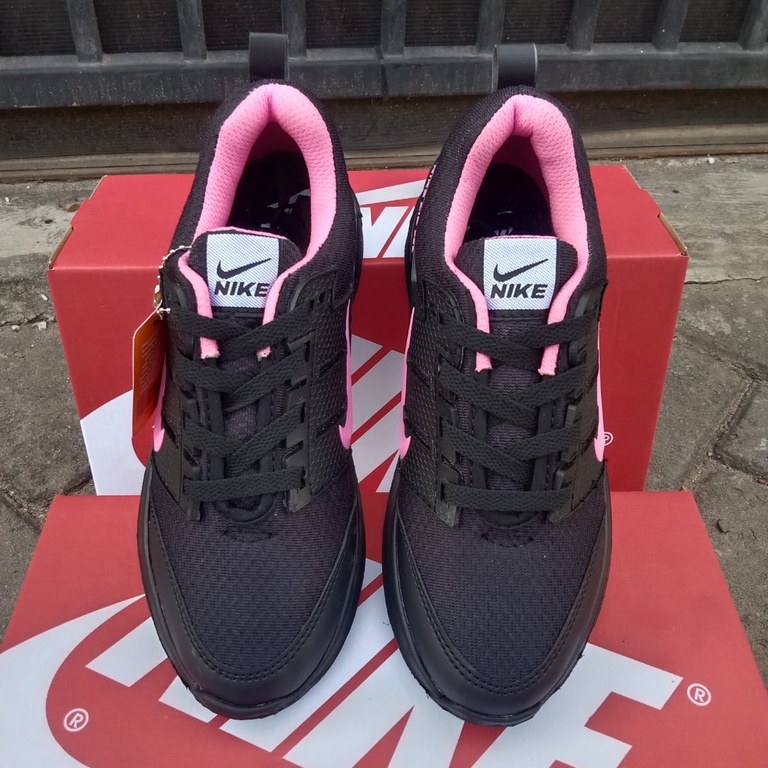 [COD] sepatu wanita hitam sepatu sekolah sepatu olahraga unisex terbaru murah warna hitam pink