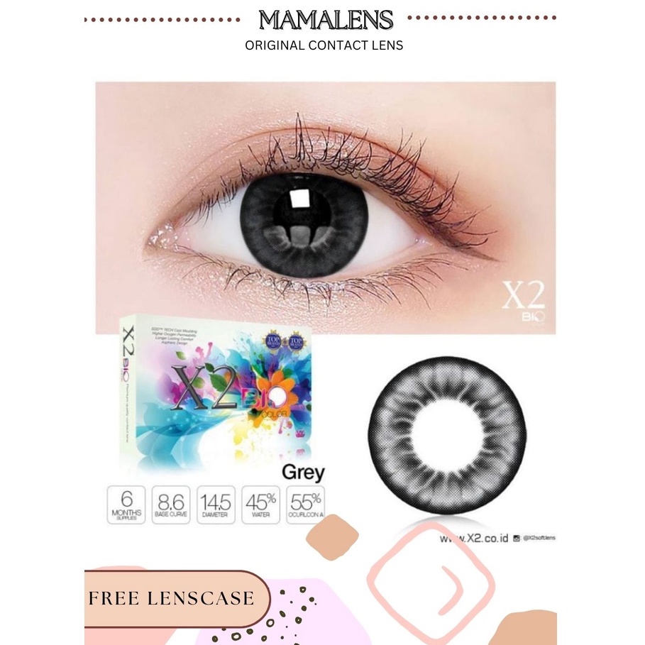 Softlens X2 Bio Color Normal &amp; Minus -0.50 sd -6.00 Free Lenscase - MAMALENS