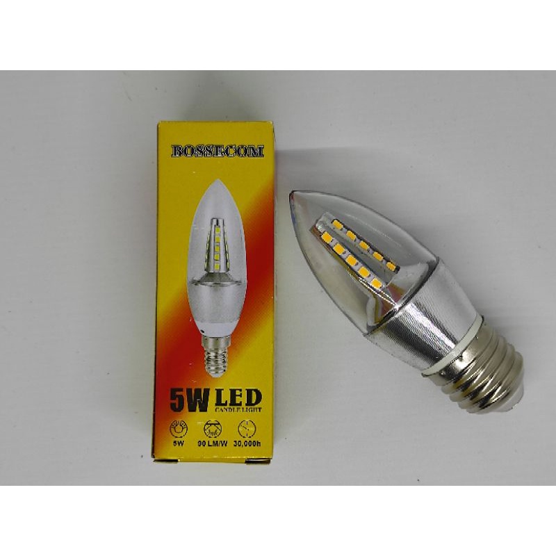 BOSSECOM CANDLE LED E27 BE-3001 LAMPU HIAS LILIN MURAH