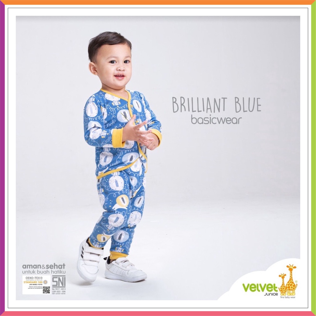 NEW VELVET JUNIOR BASIC WEAR BRILLIANT | SETELAN VELVET PANJANG PENDEK KANCING OBLONG NB S M L