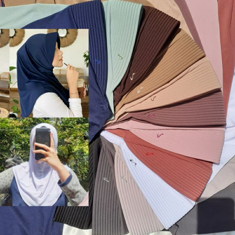 (ORI) HIJAB BERGO HAMIDAH / jilbab SPORT / kerudung olahraga sekolah / spandek jersey premium sarah bergo instan oval menutup dada terbaru termurah vayaon.hijab