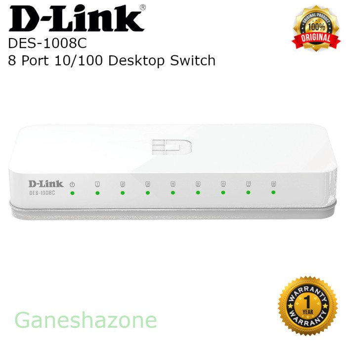 D-Link Switch Hub 8 Port Des 1008C