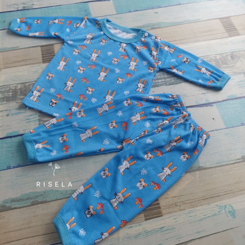 1Set Oblong Piyama Bayi Panjang 0-24 Bulan Motif Lucu/Piyama bayi Motif karakter