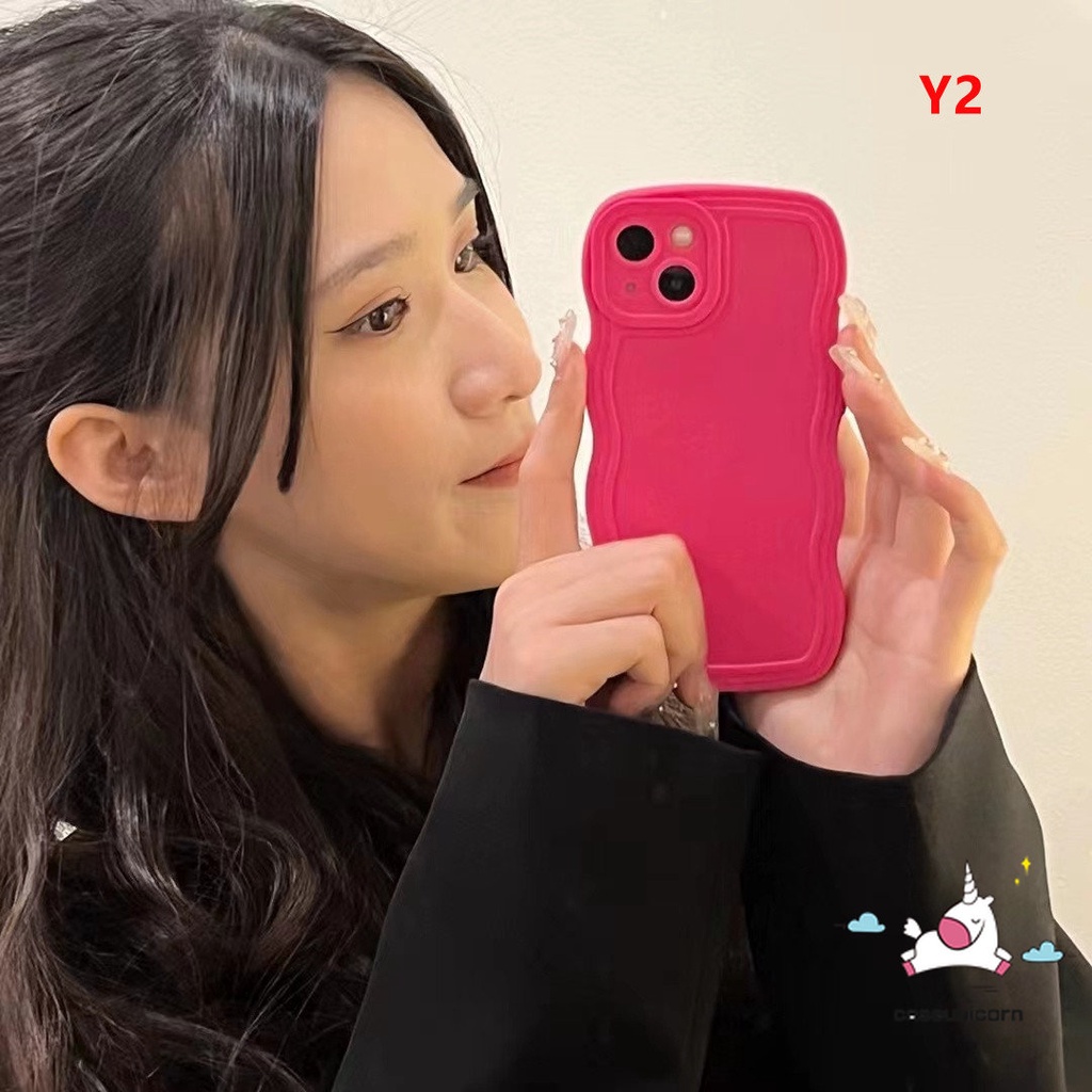 Casing Wave Edge Case Mewah Simple Warna Solid Oppo A17 A16 A57 A77s A12 A17K A55 A15 A16K A95 A54 A96 A7 A78 A58 A76 A3s A9 A5 A16E A16s A74 A1K A5s Reno 8T 7Z 58 8Z 6 A53 A12e F9 A52