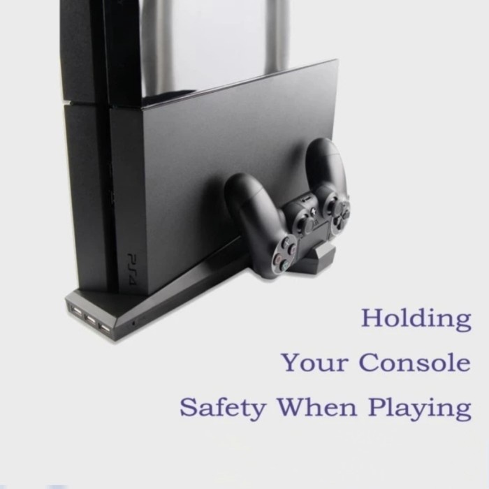 Cooling Fan PS4 Charging Vertical Stand Dock Fat &amp; Slim Kipas PS4 FAT &amp; Kipas PS4 SLIM Vertical Stand Dock Fat &amp; Slim 7 IN 1