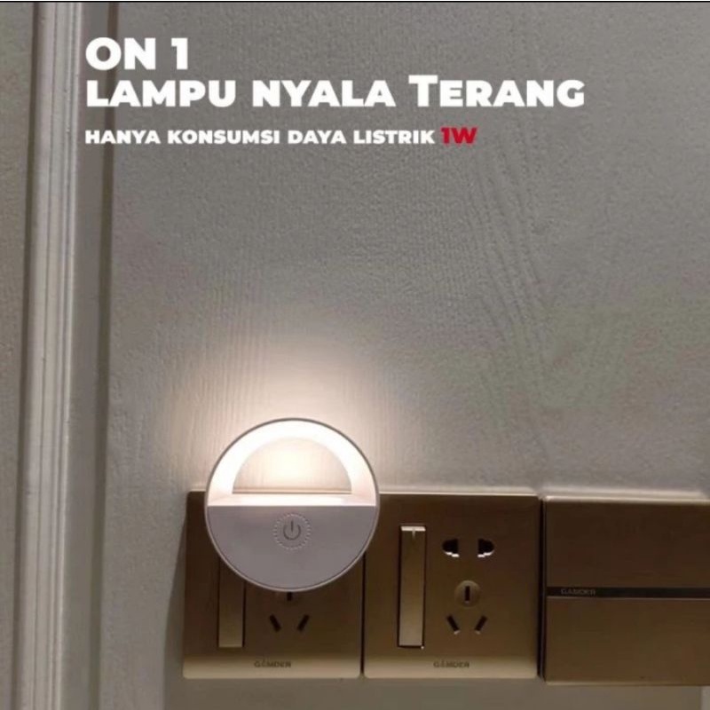 Lampu Tidur Cahaya Putih Dan Kuning 1W Touch Sensor Aoki AK YD02