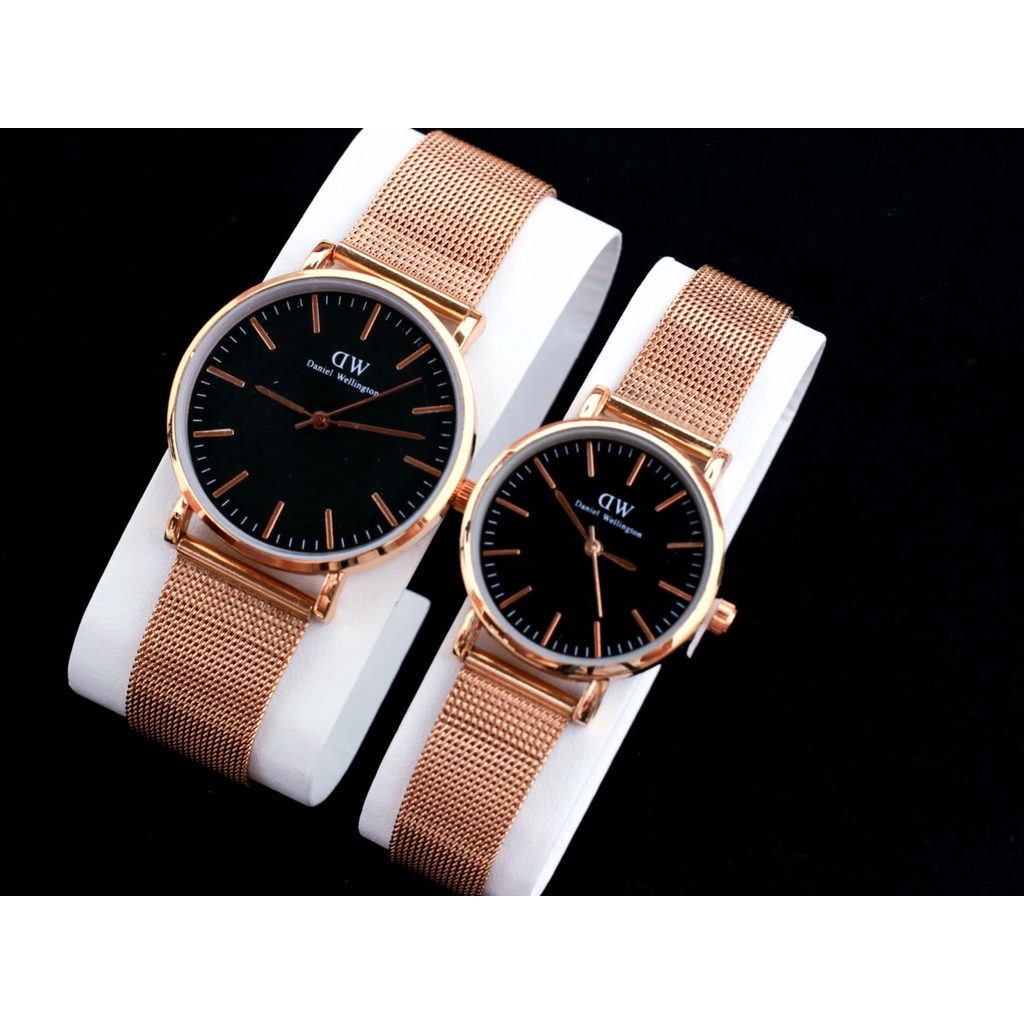 [HARGA PROMO COD] Jam Tangan Couple Anti Air / Tali Rantai Pasir Stainles steel Free BOK