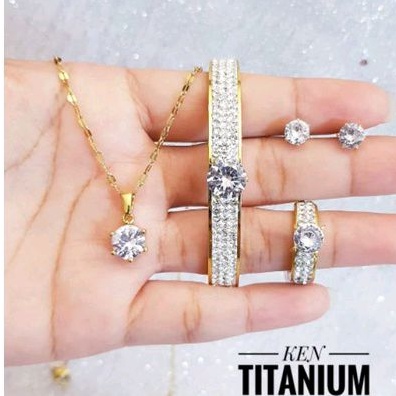 Set Perhiasan Titanium Wanita Import 1012a