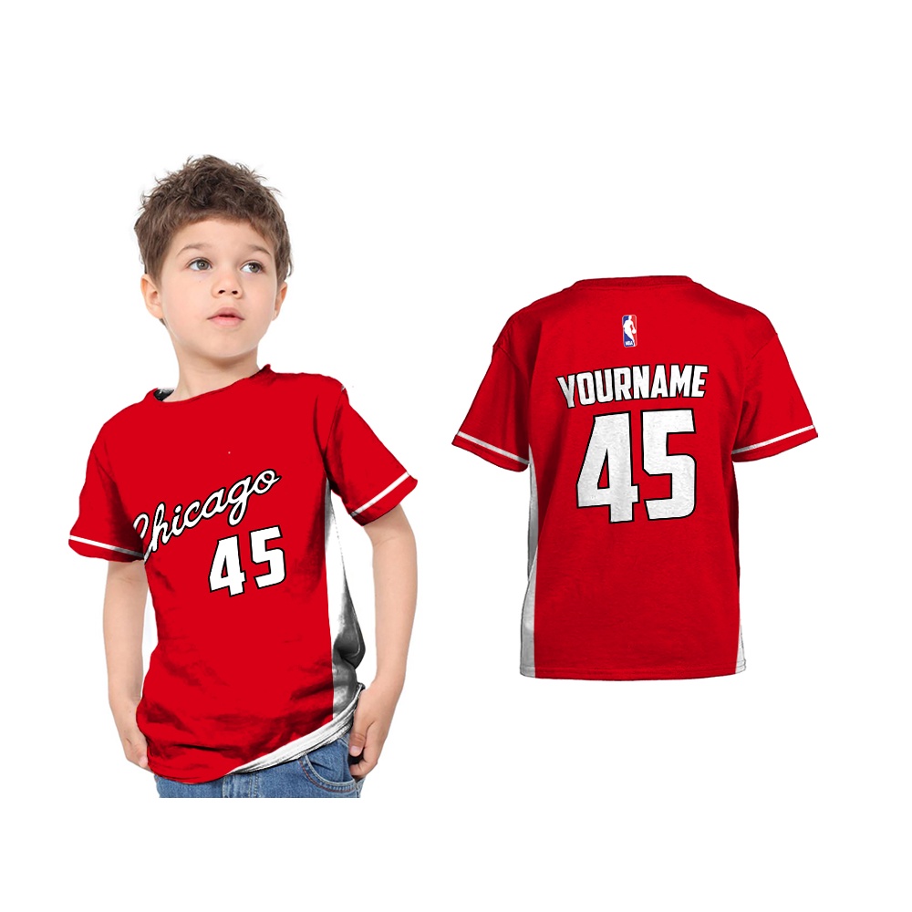 301KIDS - Baju Kaos Jersey Anak Basket Basketball Olahraga NBA - Chicago Bulls Full Printing