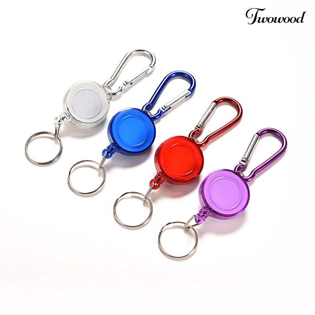 Twowood Gantungan Kunci Carabiner Holder Kartu ID / Ski Pass Retractable
