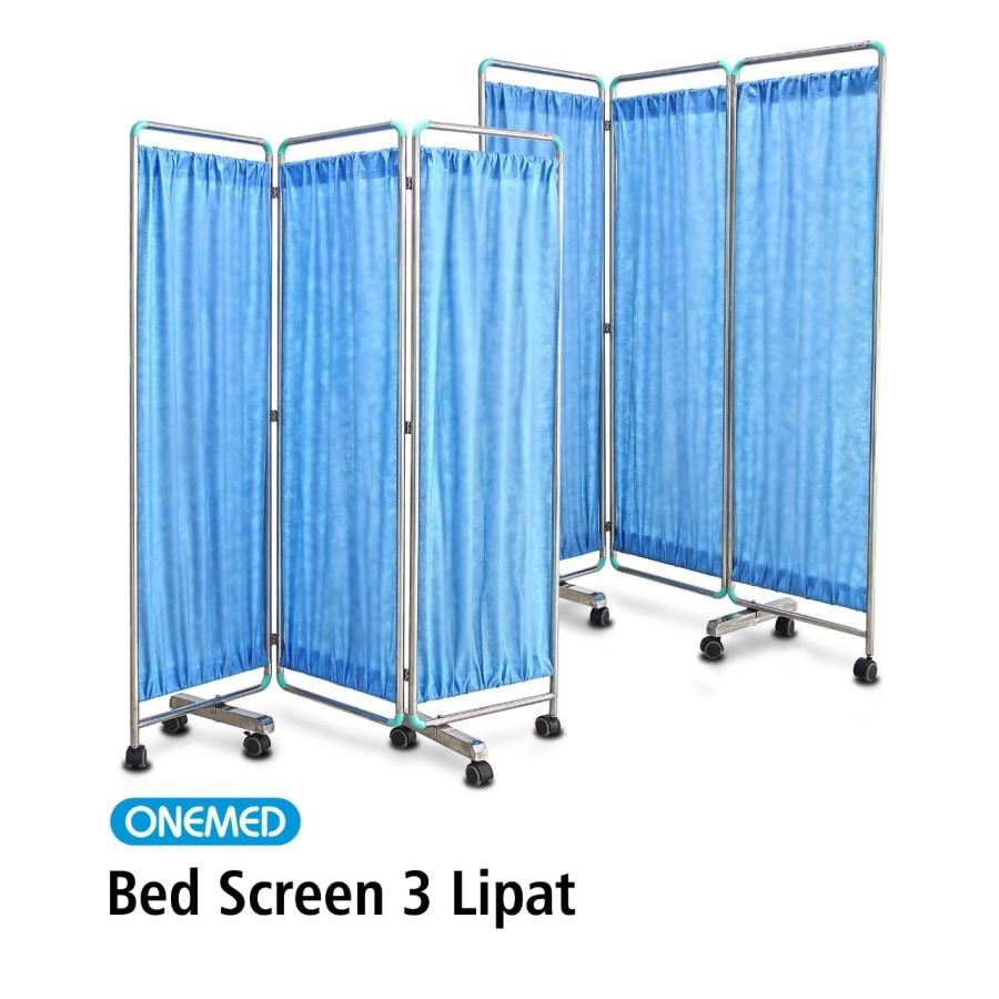 ONEMED | Bed Screen 3 Panel + Kain | Screen Bed 3 Panel | Sekat Bed