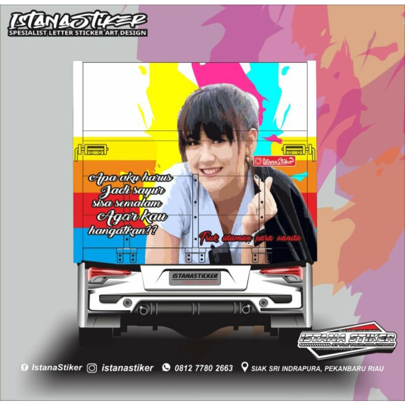 DECAL PINTU BAK TRUK CANTER, GIGA, HINO CUSTOM DESAIN