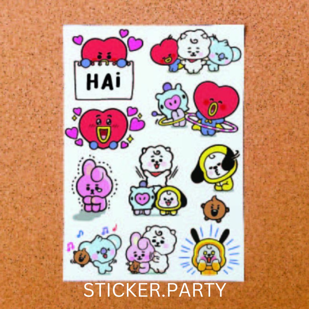 STIKER BT21 LUCU STIKER BTS STICKER HP STIKER LAPTOP