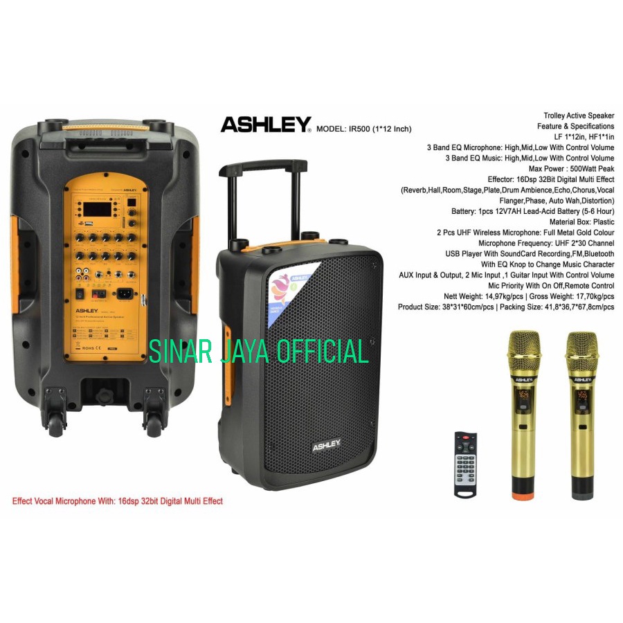 SPEAKER PORTABLE WIRELESS MEETING 12 INCH ASHLEY IR500 ASHLEY IR 500 ORIGINAL ASHLEY IR500 12 INCH